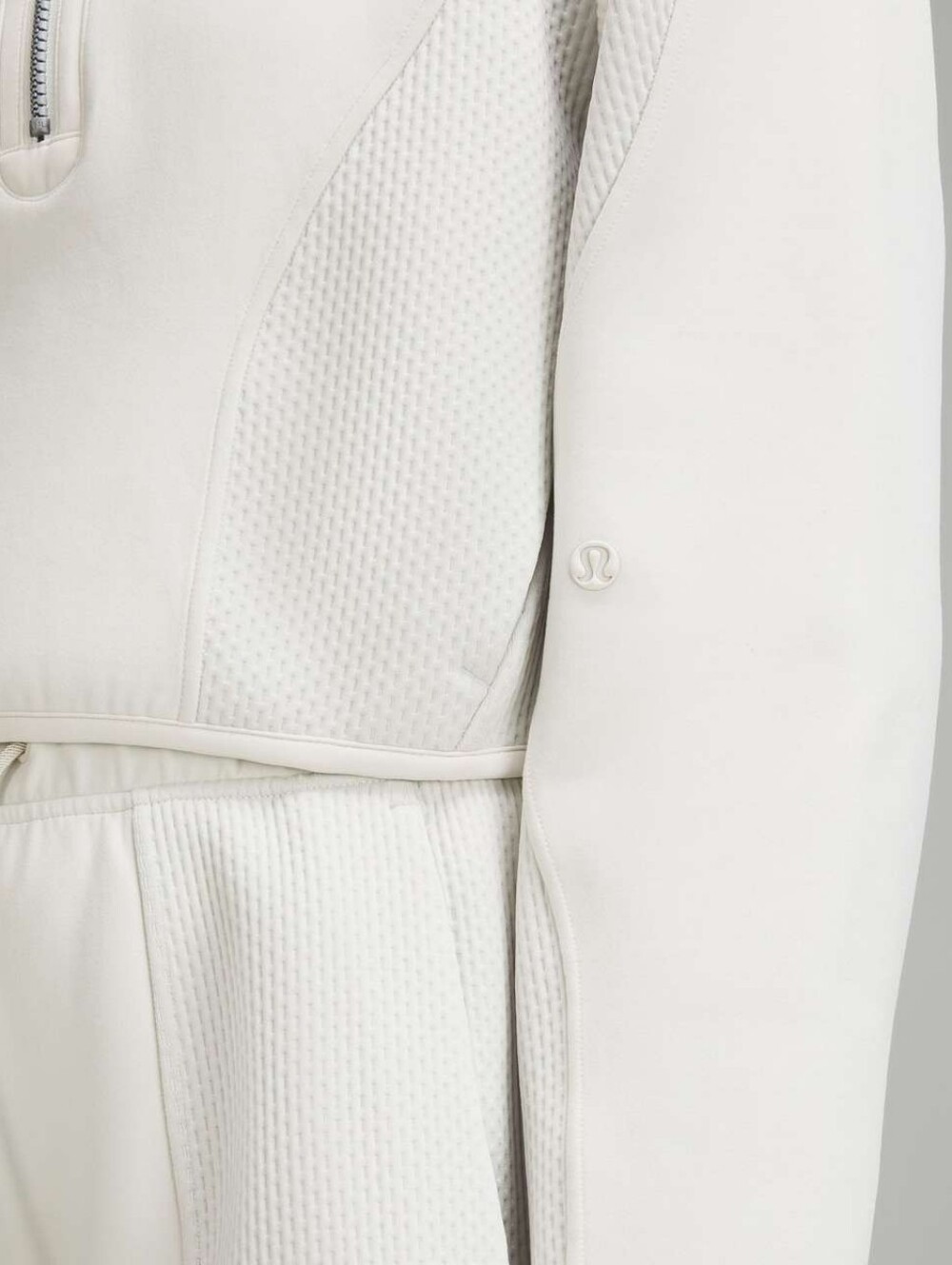 Lululemon Mixed Fabric Half-Zip Pullover Size Small Bone Buttery Soft - Picture 3 of 7